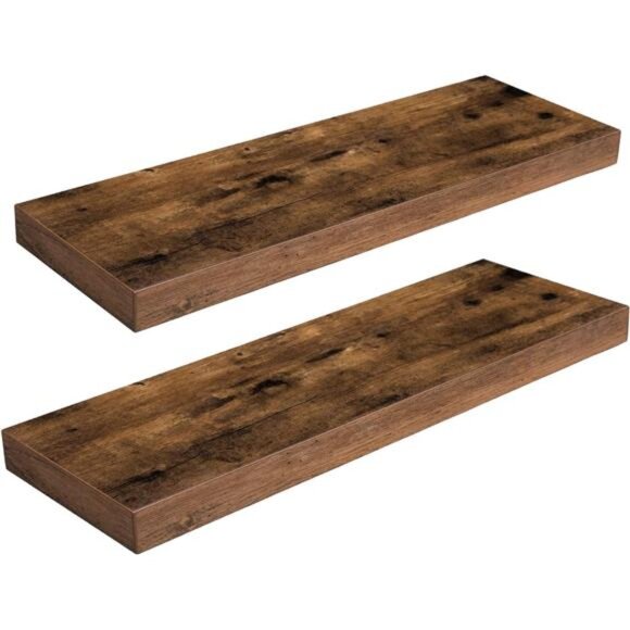 Floating Shelves for Wall, Wall Mounted Shelf Set of 2, 23.6" Hanging Shelf - Picture 1 of 7
